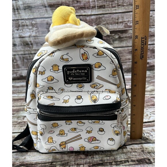 Loungefly Sanrio Gudetama Exclusive The Lazy Egg Mini Backpack W/Plush Keychain main image 8